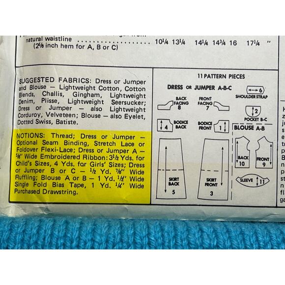 McCalls 4471 pattern girls jumper fit and flare 1970s size 12 - Picture 6 of 7